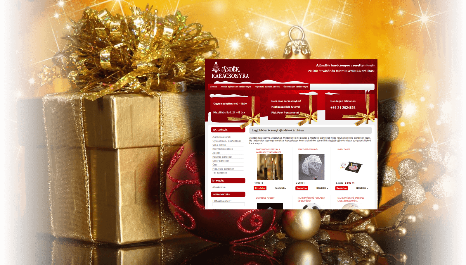 Ajándék karácsonyra drupal webáruház
